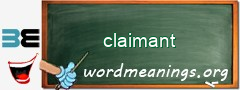 WordMeaning blackboard for claimant